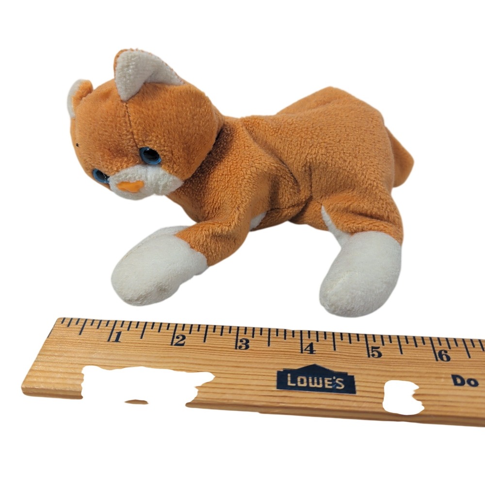 Imperial Plush Toy Unisex 6in Orange Cat Kitten Polyester Bean Bag Stuffed